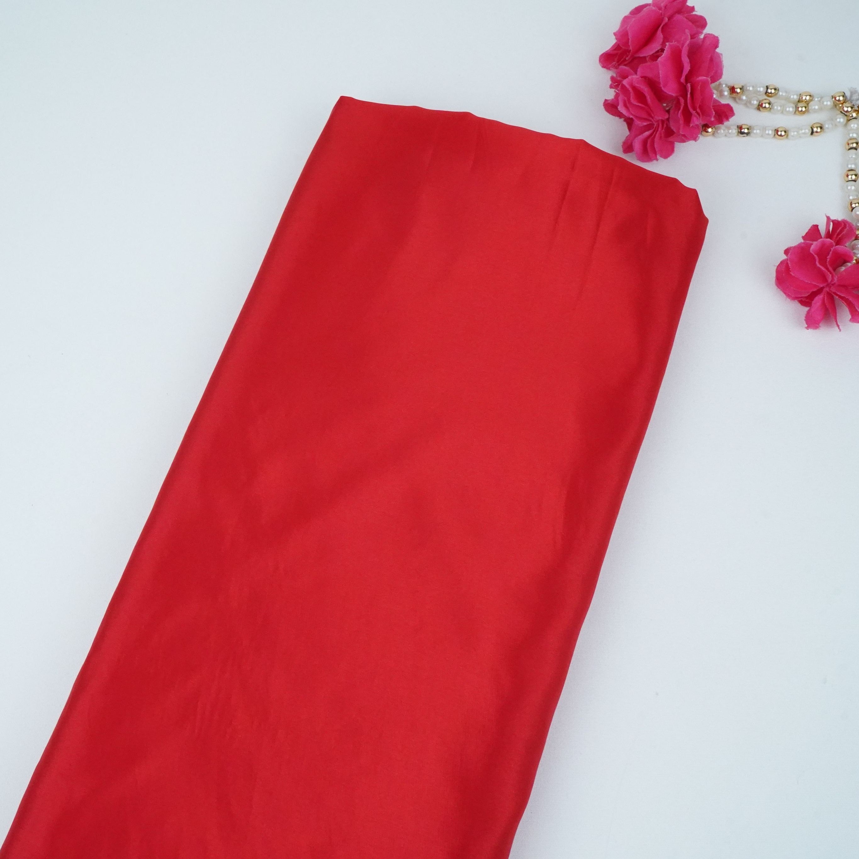 Red Solid H.O Silk Fabric MFH-14 - TradeUNO