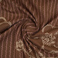 Brown Zig Zag Stripes Print Cotton Fabric OG-30424