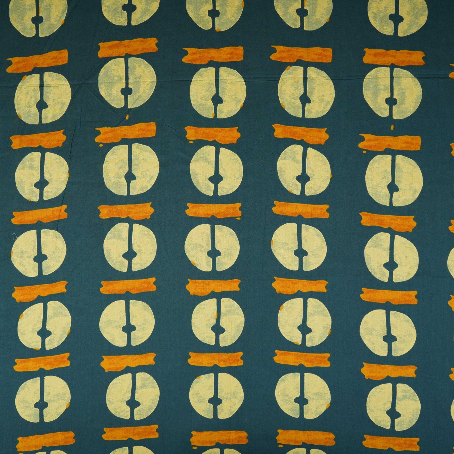 Blue Block Print Cotton Fabric OG-30420