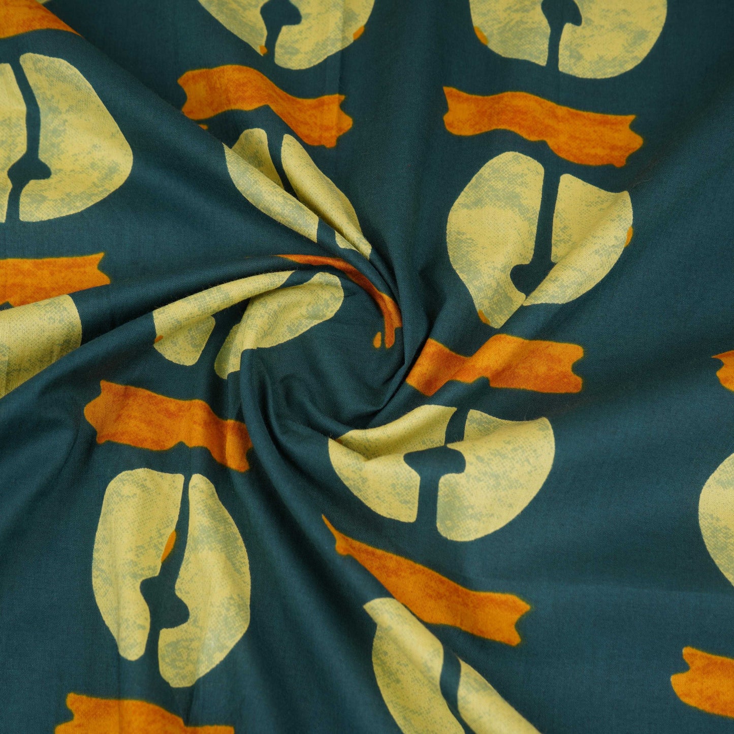 Blue Block Print Cotton Fabric OG-30420