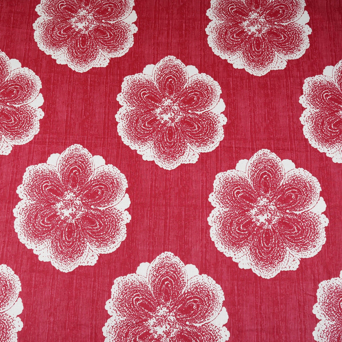Maroon & White Floral Applique Print Cotton Fabric OG-30416 - TradeUNO