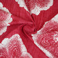 Maroon & White Floral Applique Print Cotton Fabric OG-30416 - TradeUNO