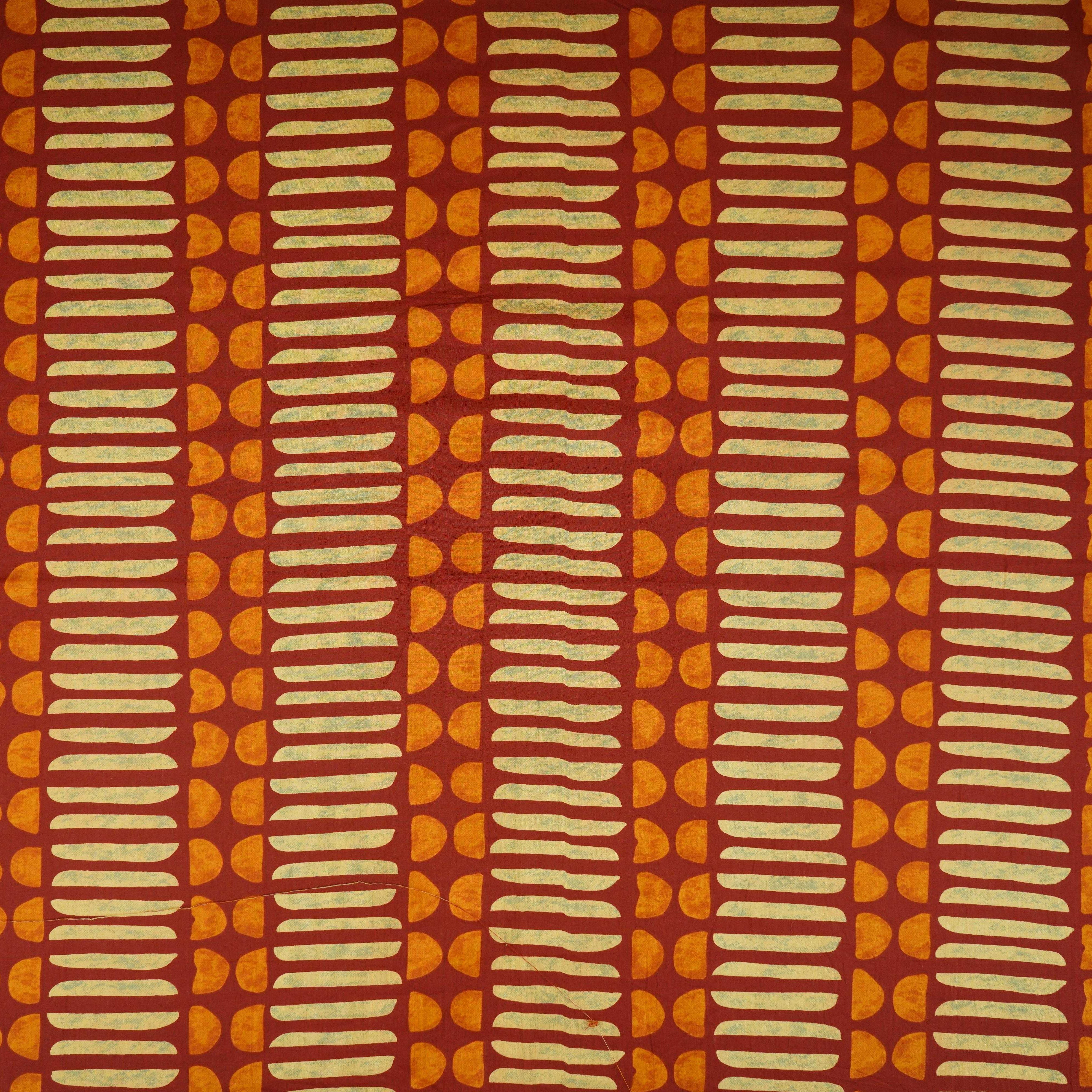Maroon Abstract Print Cotton Fabric OG-30419 - TradeUNO