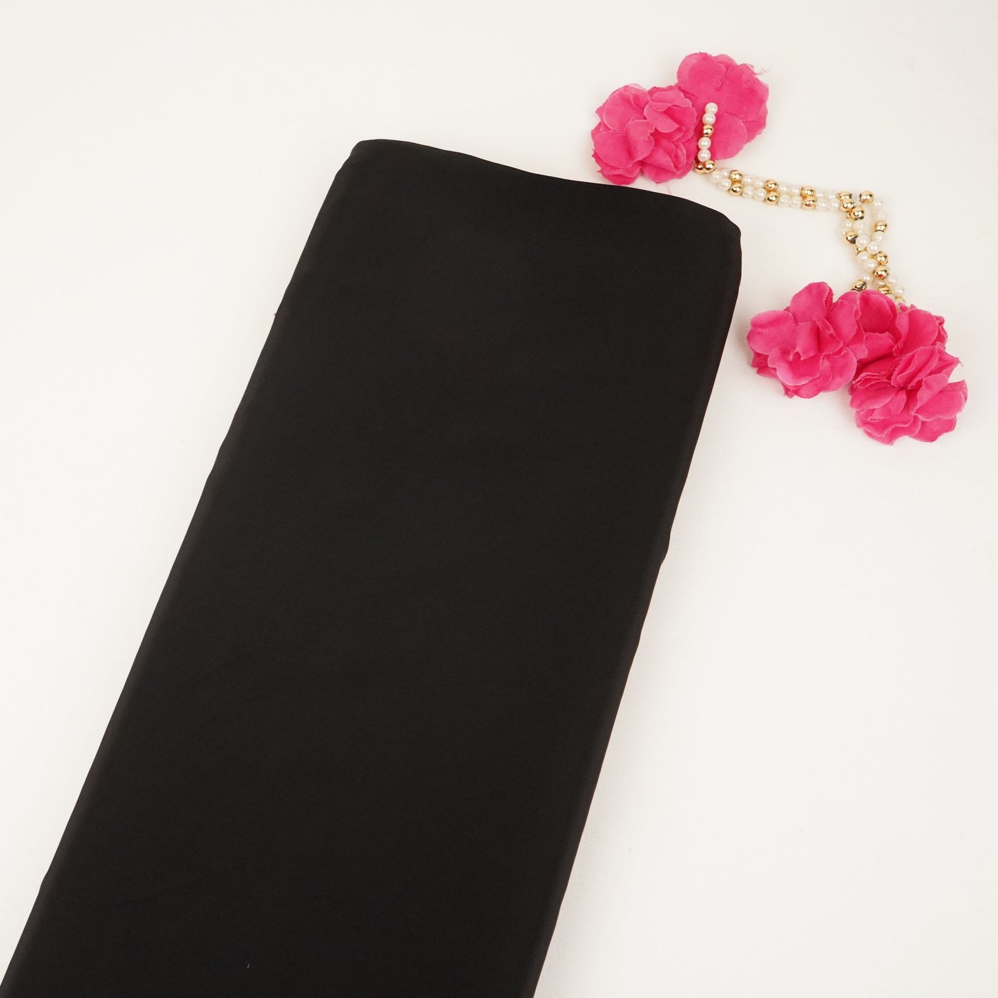 Black Solid Natural Crepe Fabric BSN-13