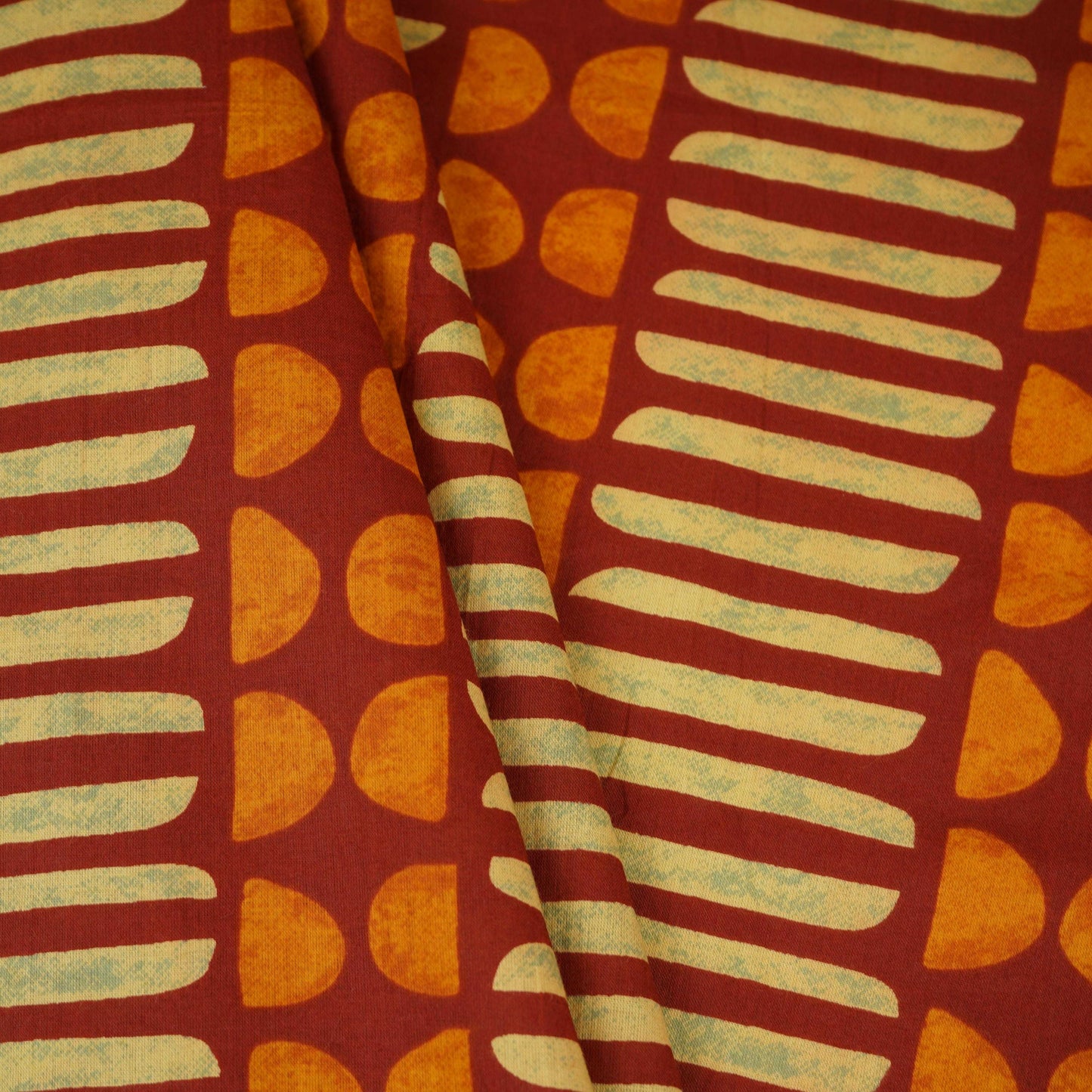 Maroon Abstract Print Cotton Fabric OG-30419