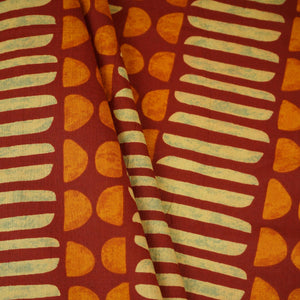 Maroon Abstract Print Cotton Fabric OG-30419 - TradeUNO