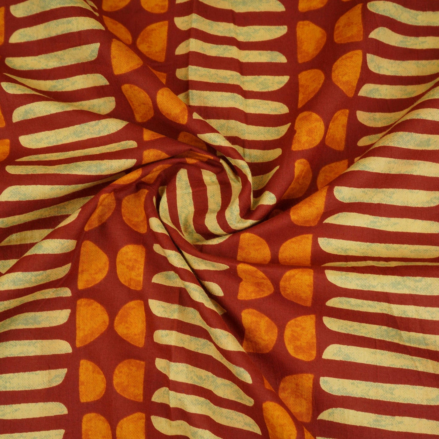 Maroon Abstract Print Cotton Fabric OG-30419