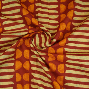 Maroon Abstract Print Cotton Fabric OG-30419 - TradeUNO