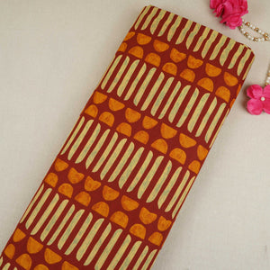 Maroon Abstract Print Cotton Fabric OG-30419 - TradeUNO