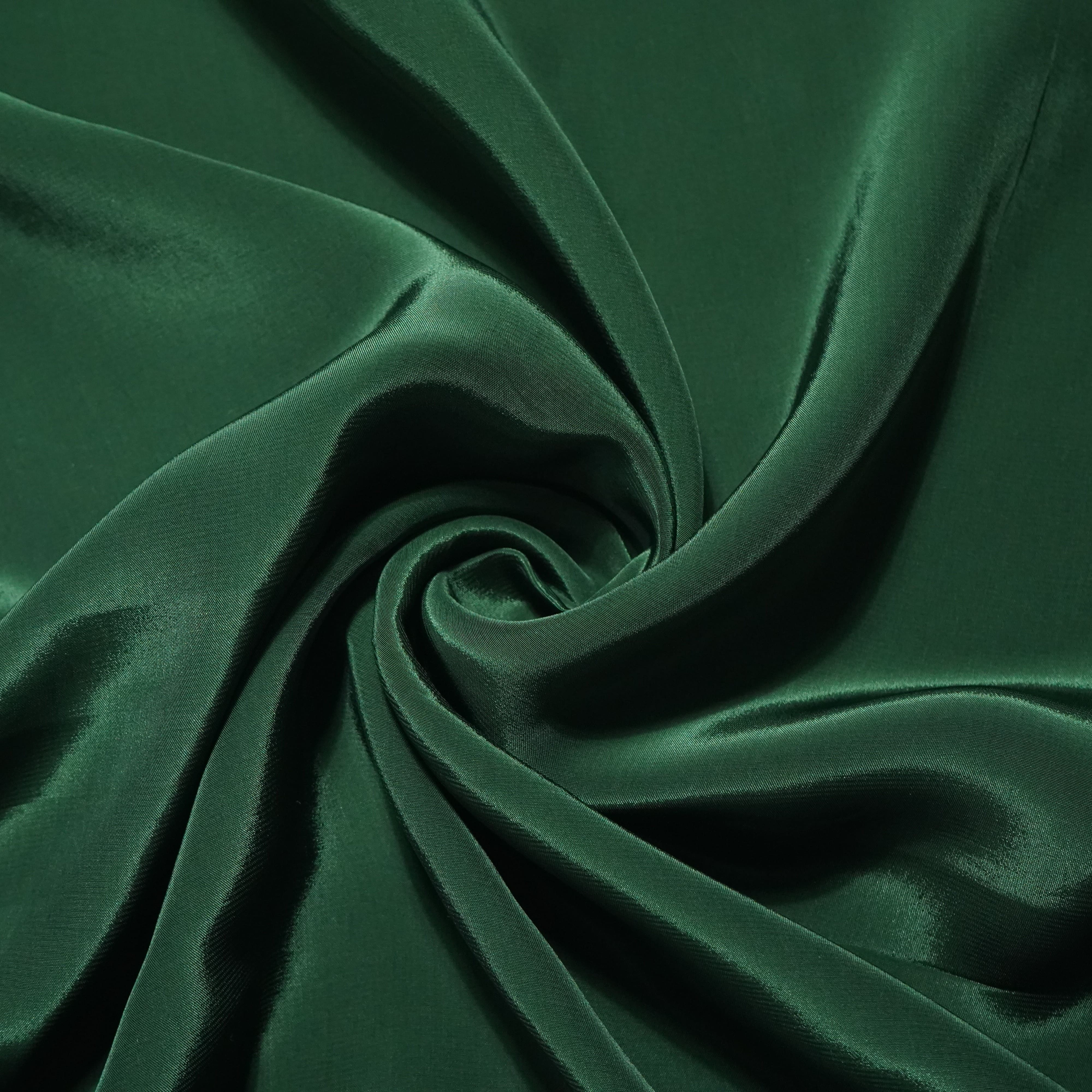 Dark Green Solid Natural Crepe Fabric
