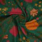 Dark Green Floral Print Cotton Fabric OG-30413