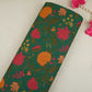 Dark Green Floral Print Cotton Fabric OG-30413