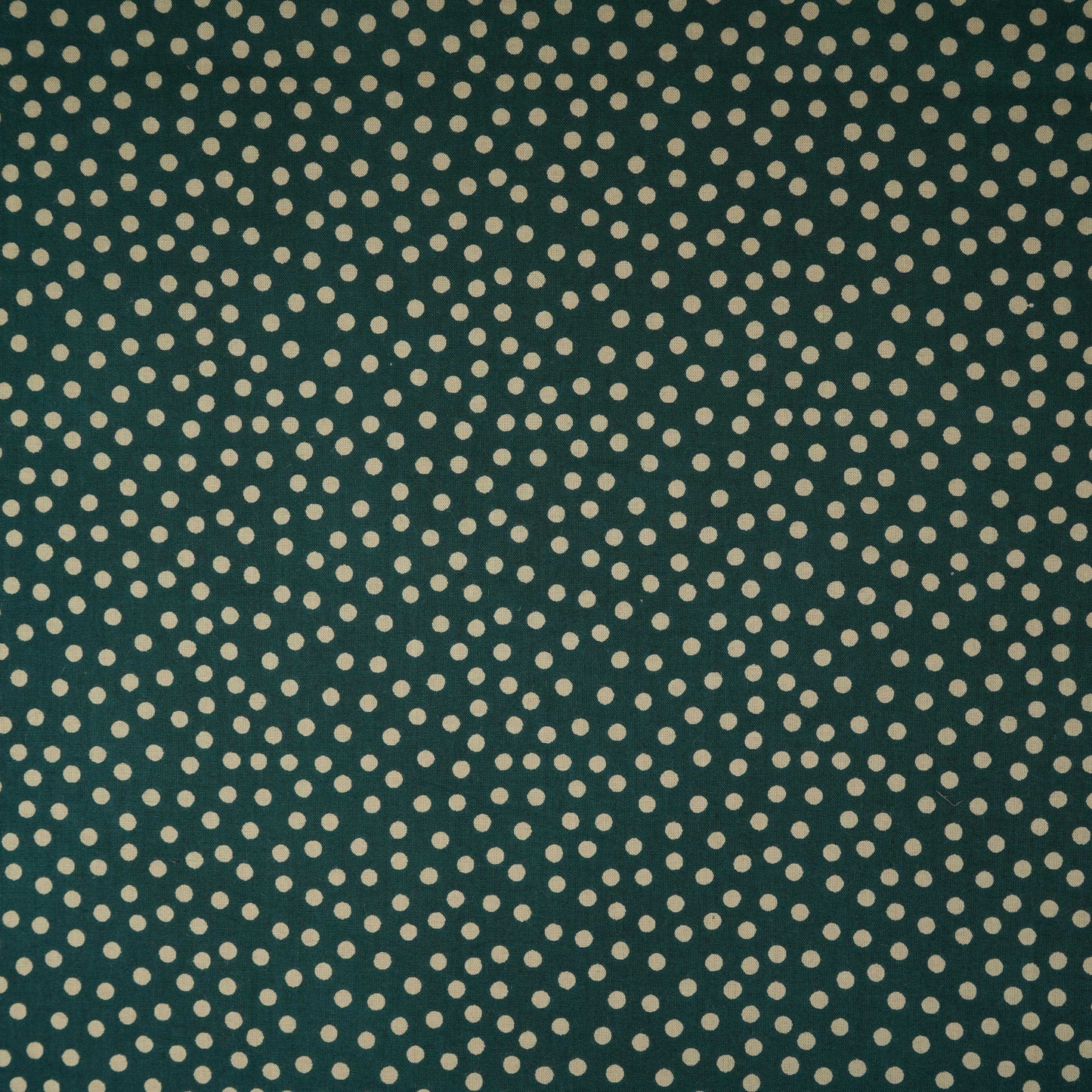 Dark Green Polka Dot Print Cotton Fabric OG-30333
