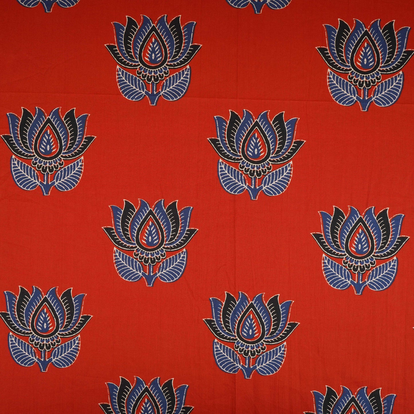 Red Pichwai Print Cotton Fabric OG-30330