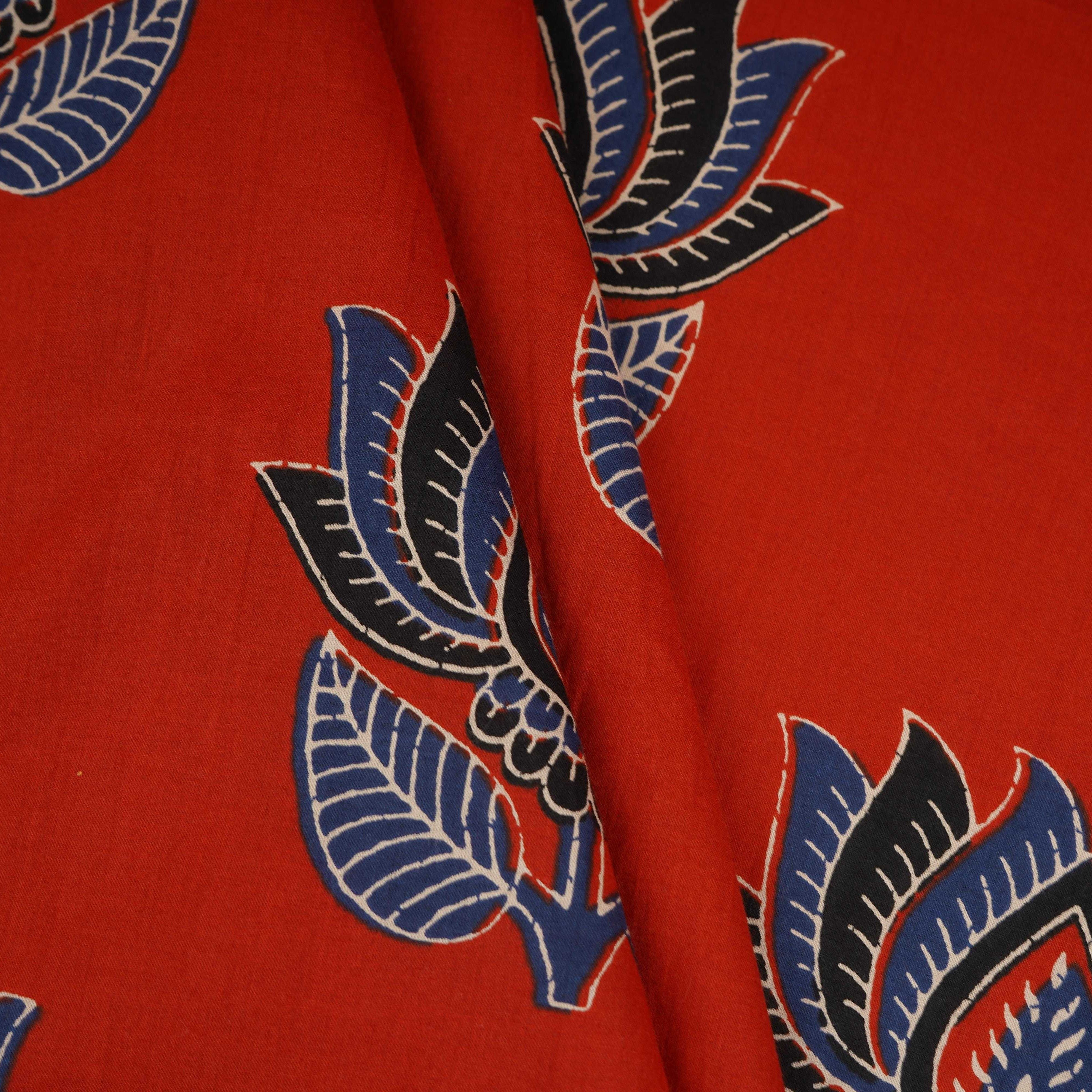 Red Pichwai Print Cotton Fabric OG-30330 - TradeUNO