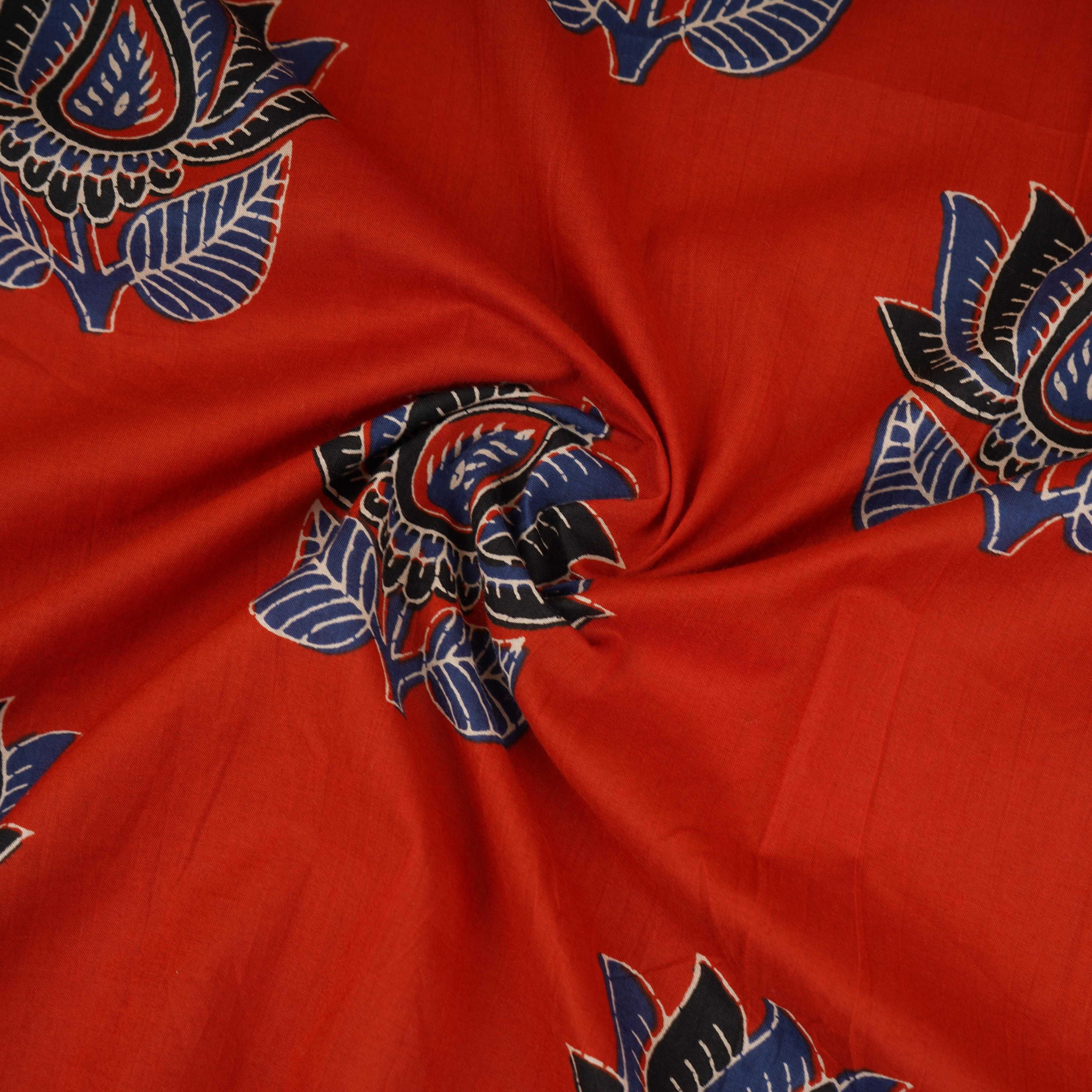 Red Pichwai Print Cotton Fabric OG-30330 - TradeUNO