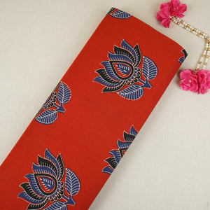 Red Pichwai Print Cotton Fabric OG-30330 - TradeUNO