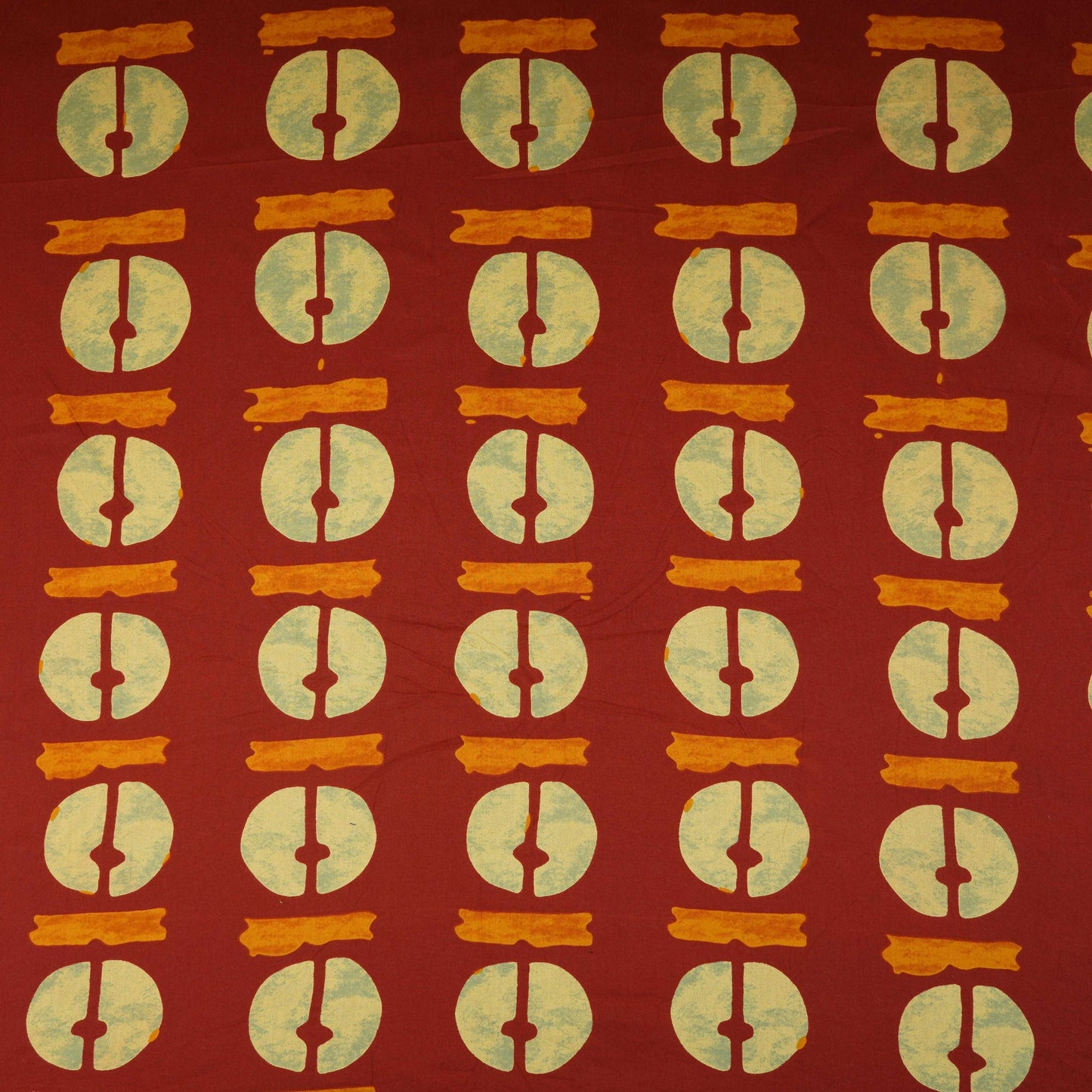 Maroon Block Print Cotton Fabric OG-30418