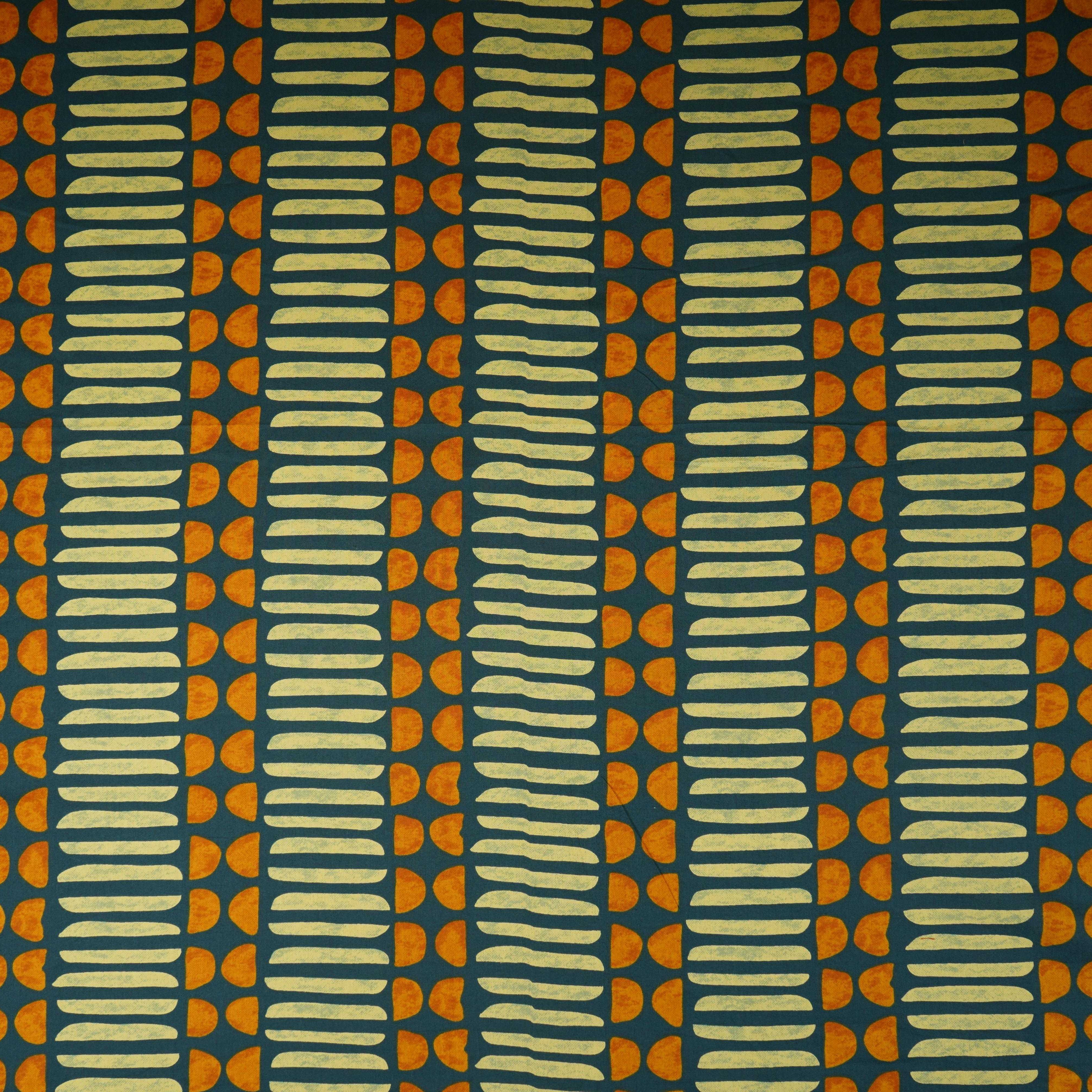 Blue Abstract Print Cotton Fabric OG-30421 - TradeUNO