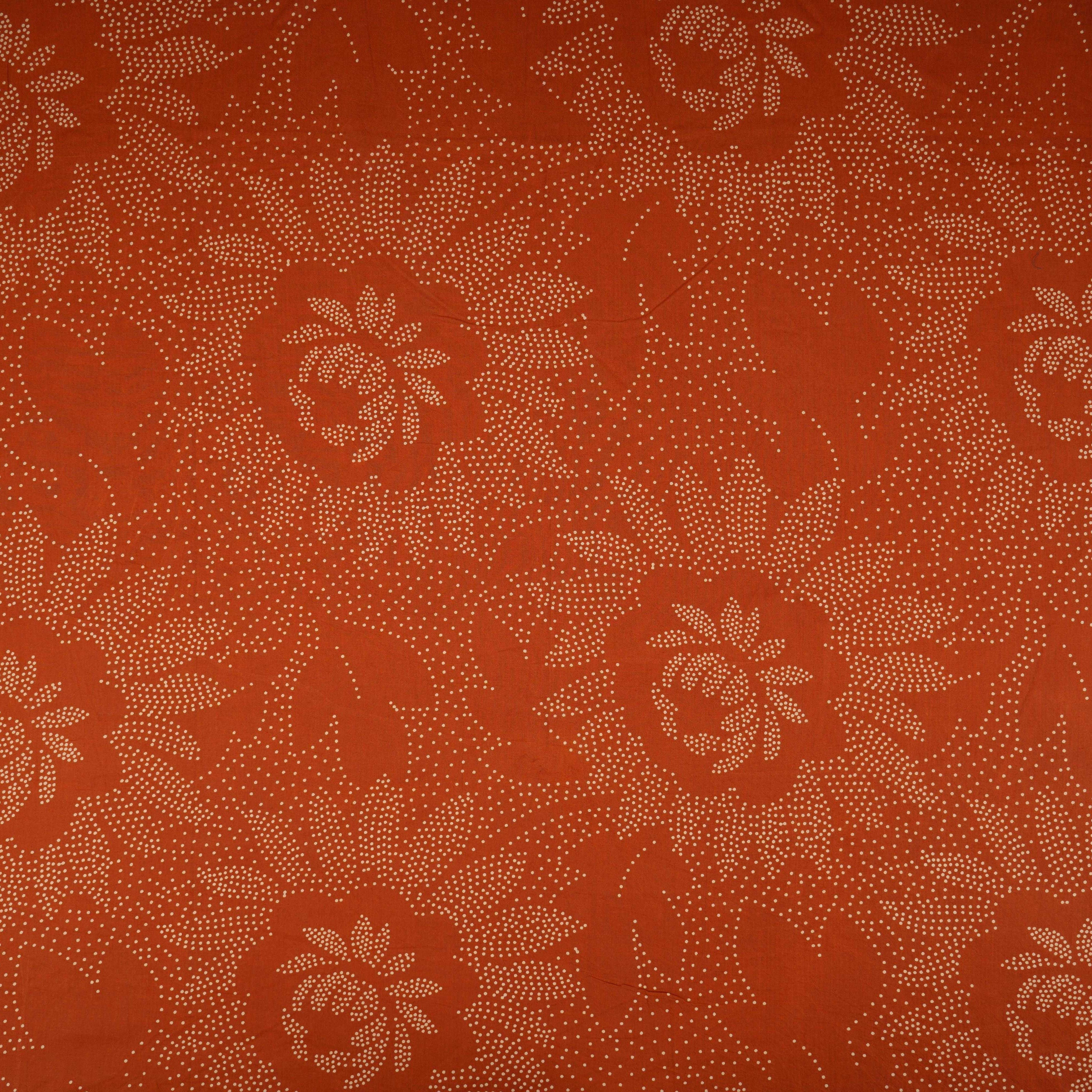 Brown Bandhani Print Cotton Fabric OG-30410 - TradeUNO