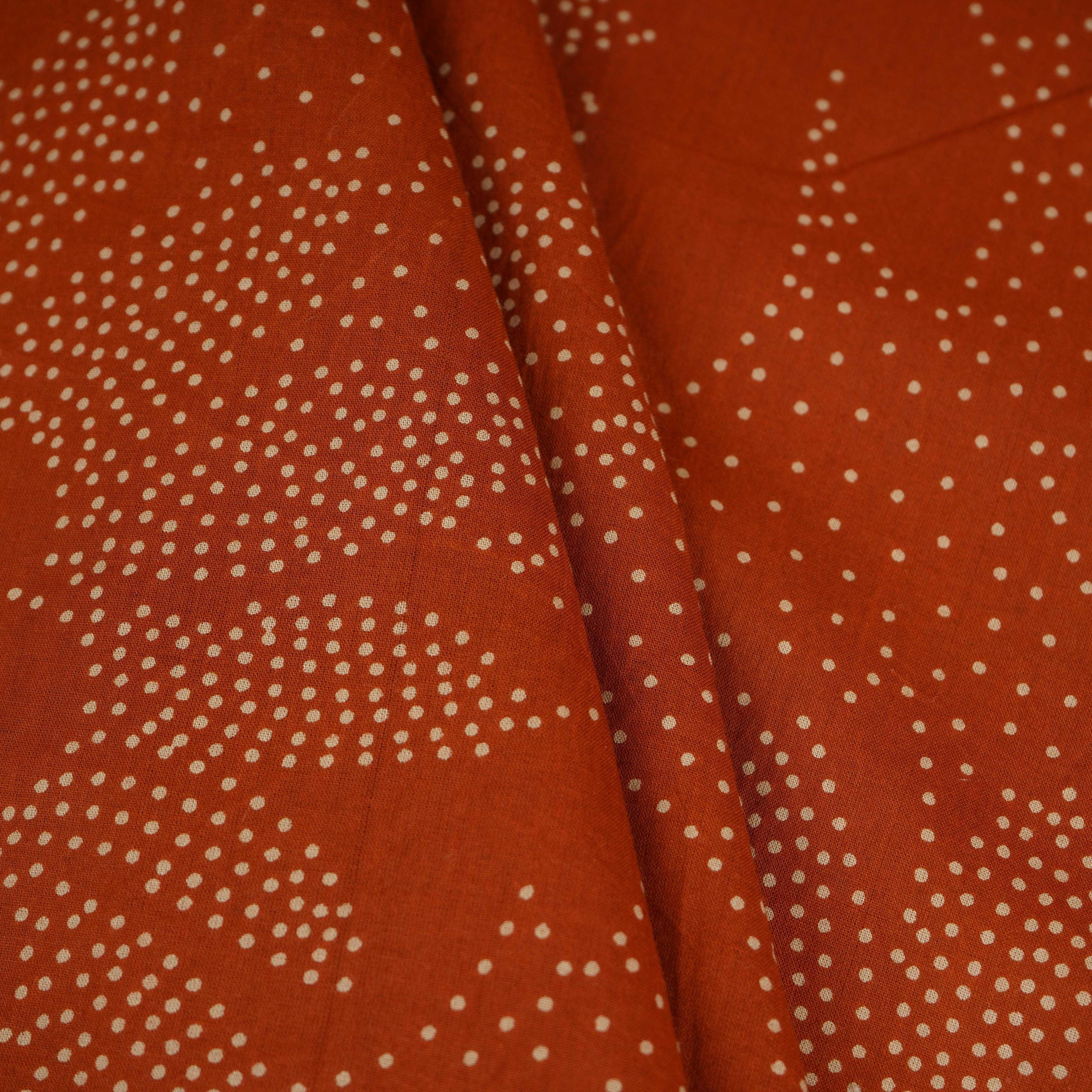 Brown Bandhani Print Cotton Fabric OG-30410 - TradeUNO