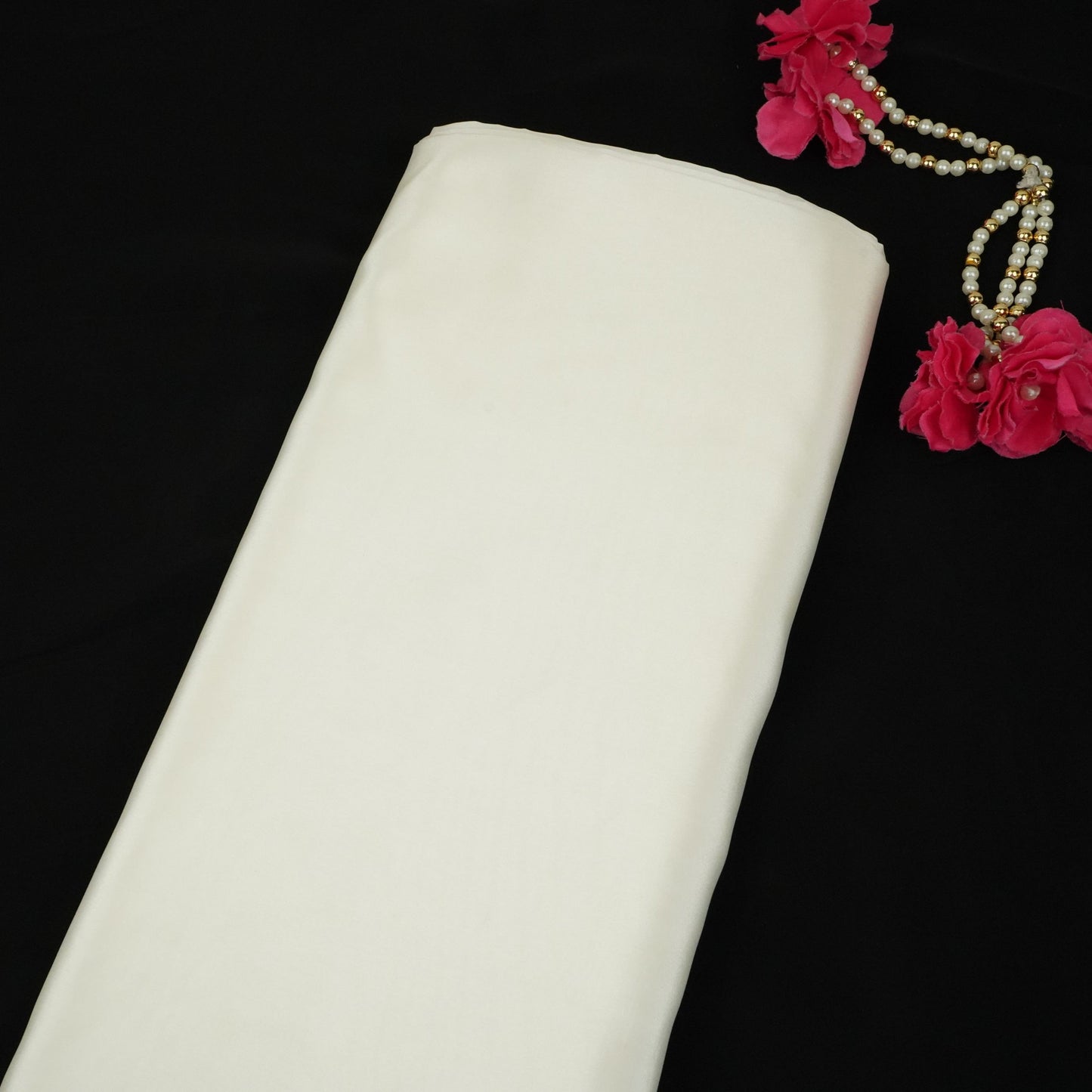 Off White Solid H.O Silk Fabric MFH-06