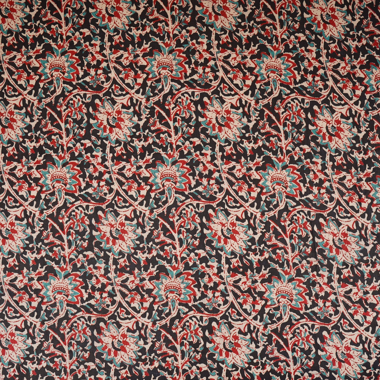 Black Kalamkari Print Cotton Fabric OG-30305