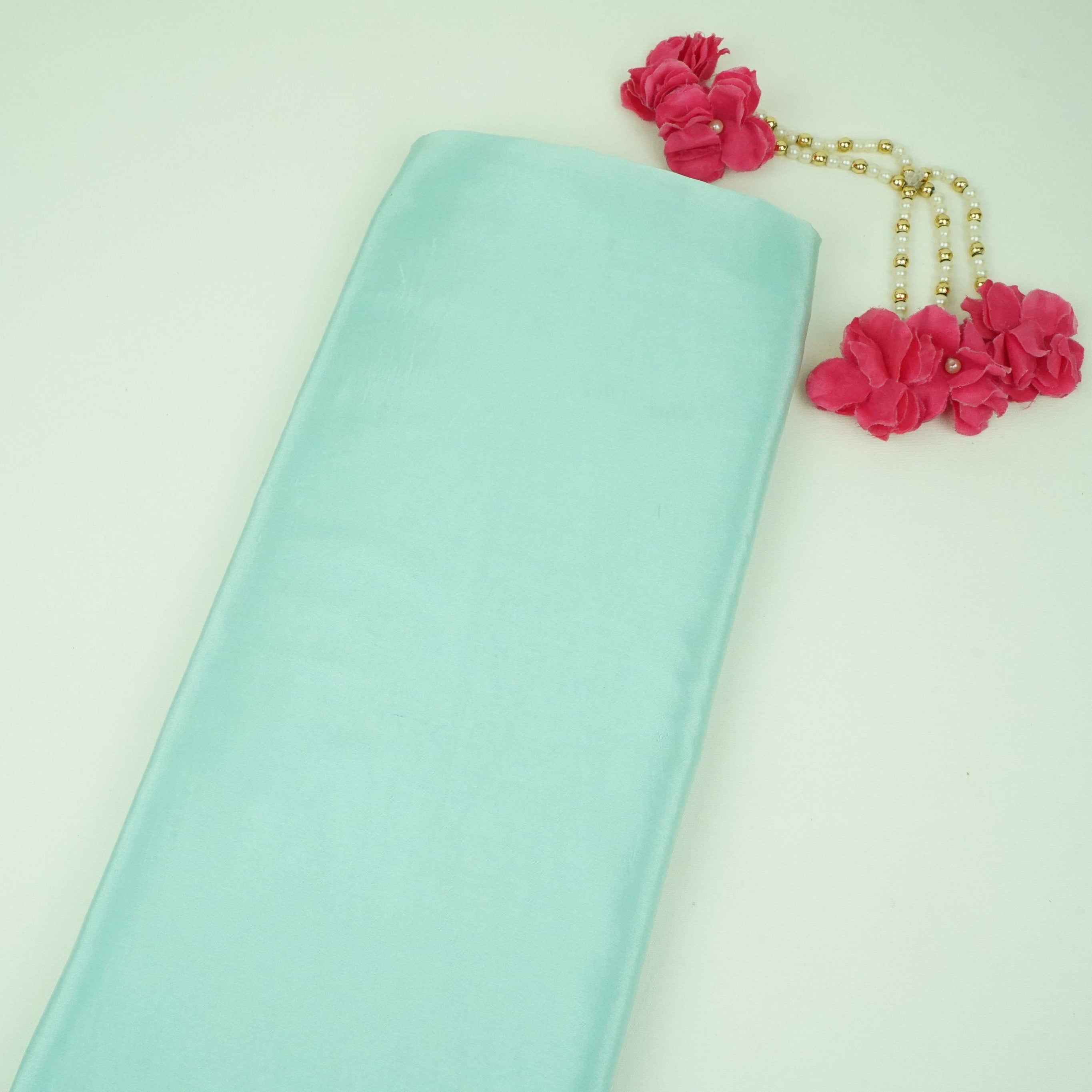 Light Sky Blue Solid H.O Silk Fabric MFH-21 - TradeUNO