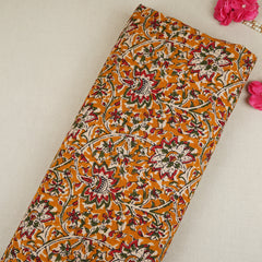 Yellow Kalamkari Print Cotton Fabric OG-30303