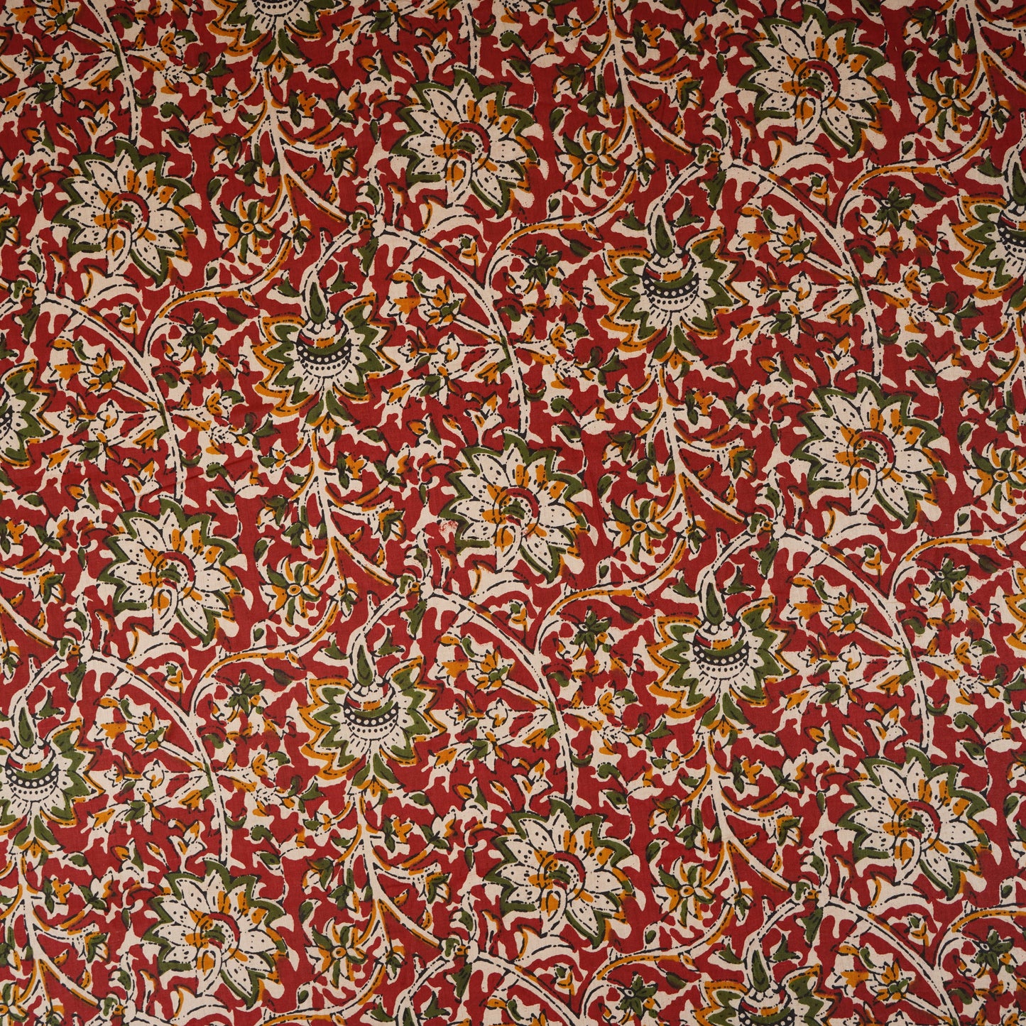 Red Kalamkari Print Cotton Fabric OG-30306