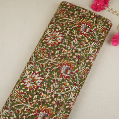 Green Kalamkari Print Cotton Fabric OG-30304