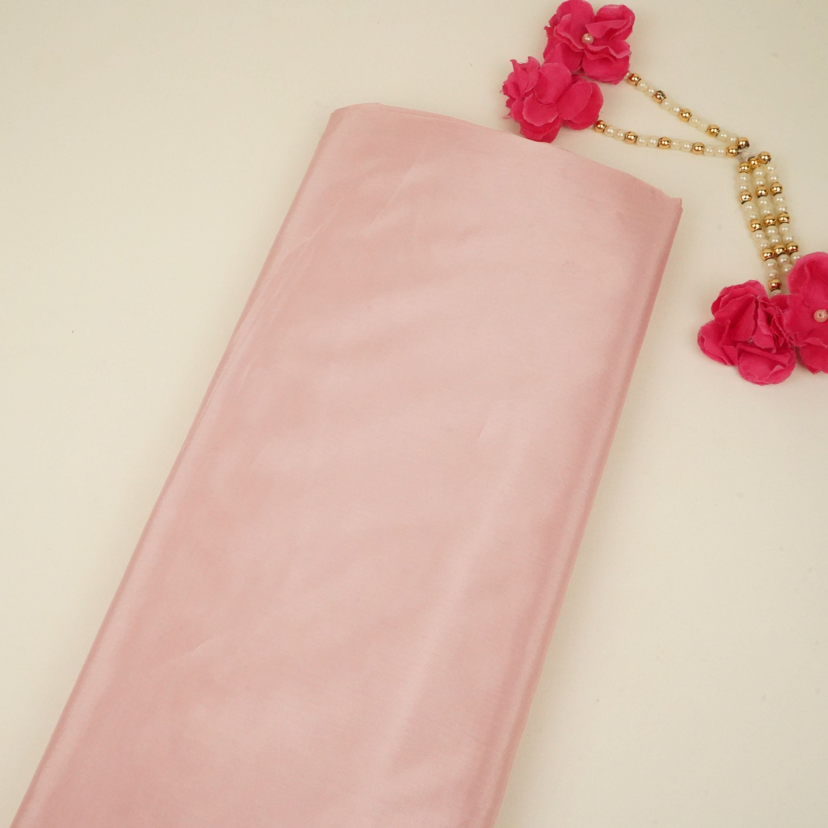 Baby Pink Solid H.O Silk Fabric MFH-16 - TradeUNO