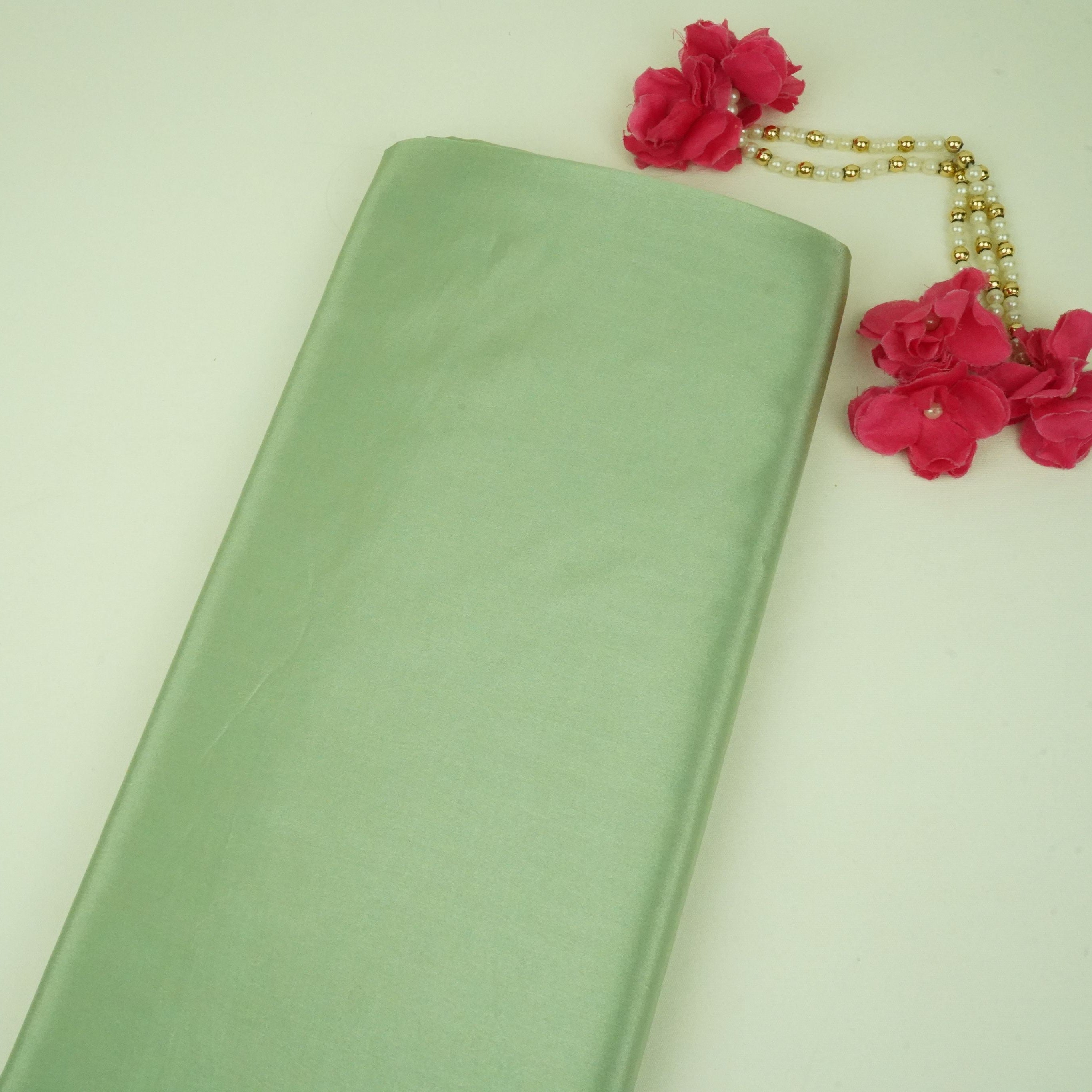Sage Green Solid H.O Silk Fabric MFH-25 - TradeUNO