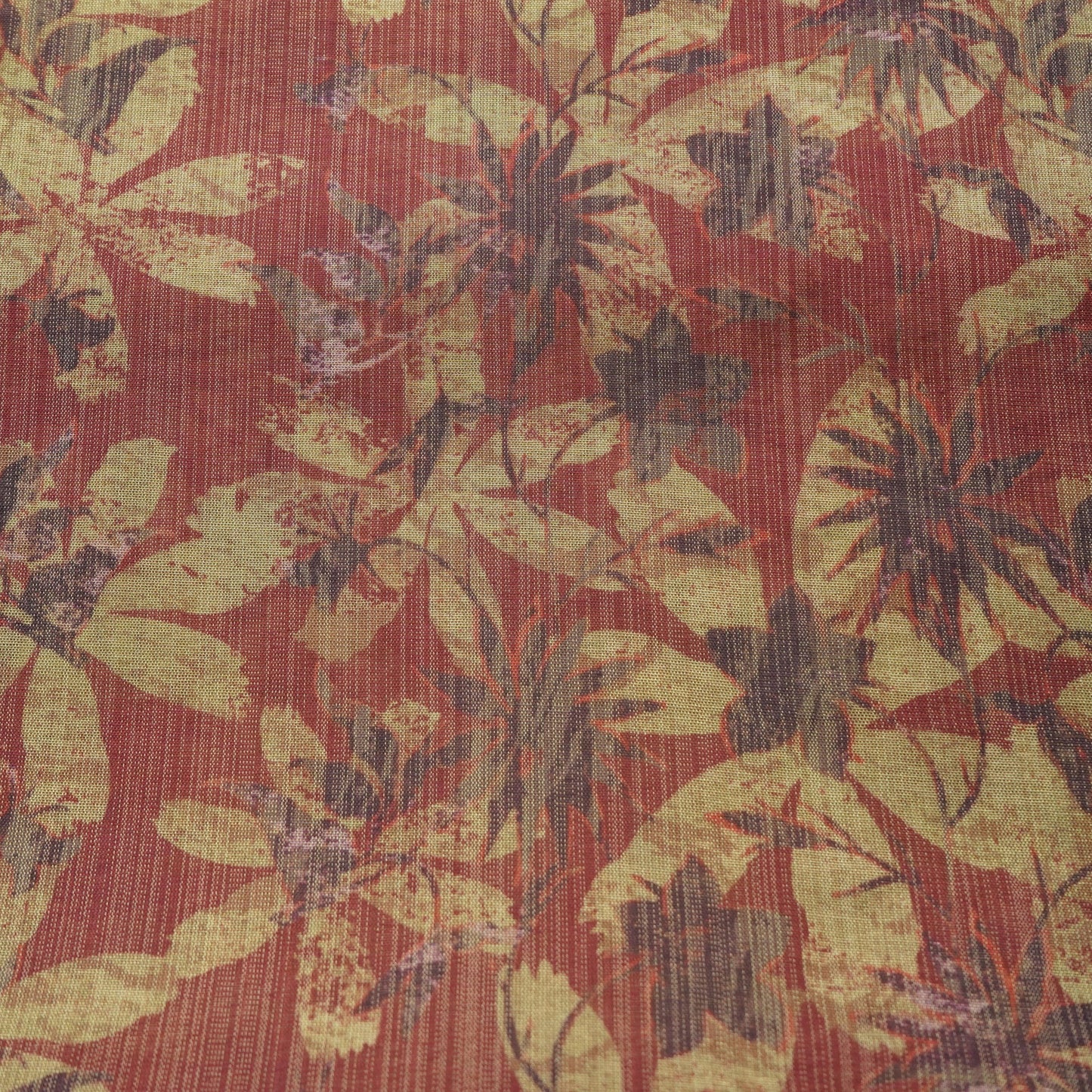Dull Pink Floral Print Zari Organza Fabric