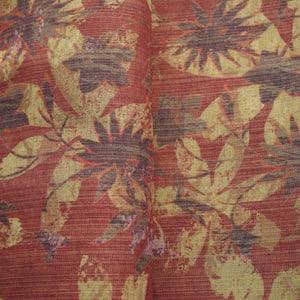 Dull Pink Floral Print Zari Organza Fabric