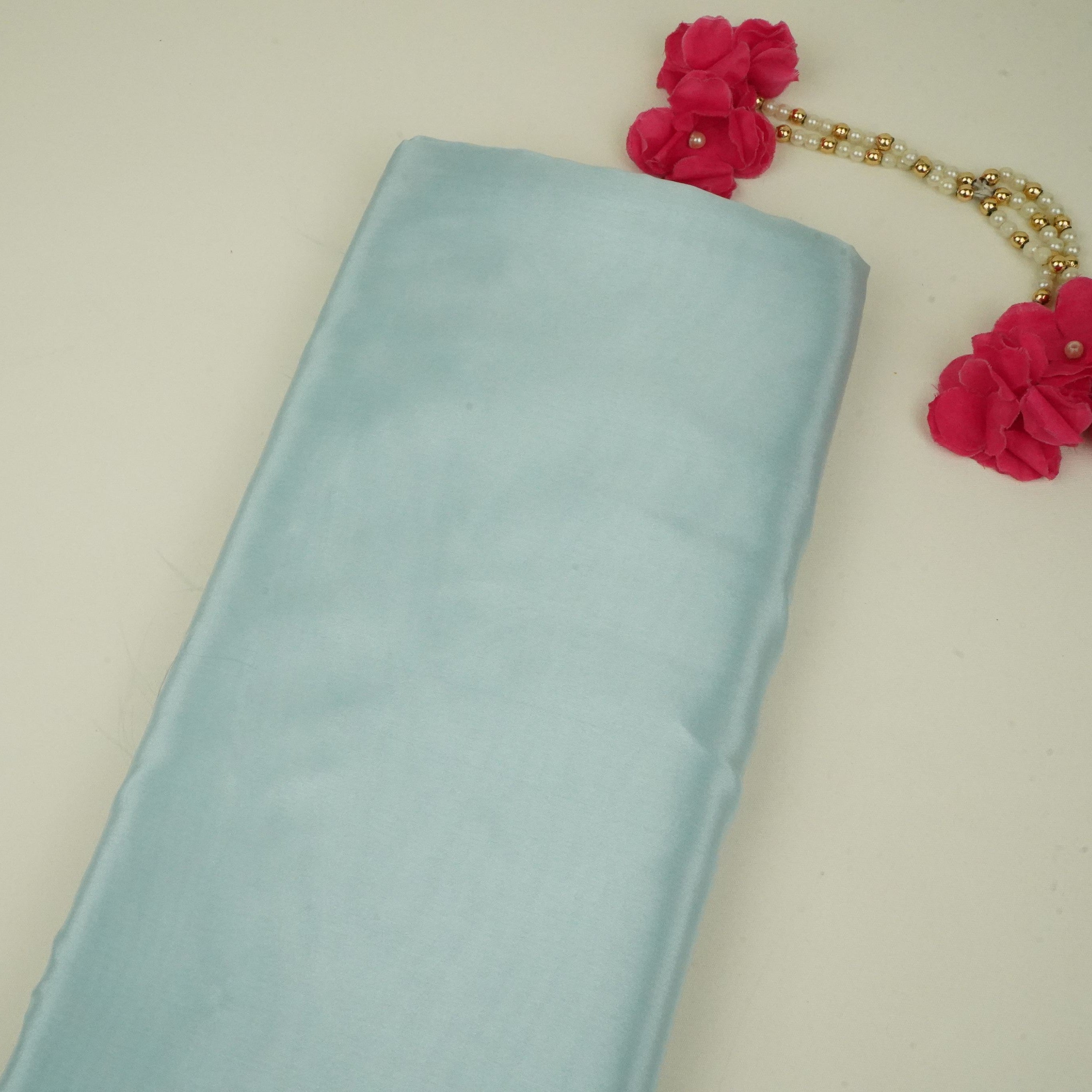 Powder Blue Solid H.O Silk Fabric MFH-19 - TradeUNO