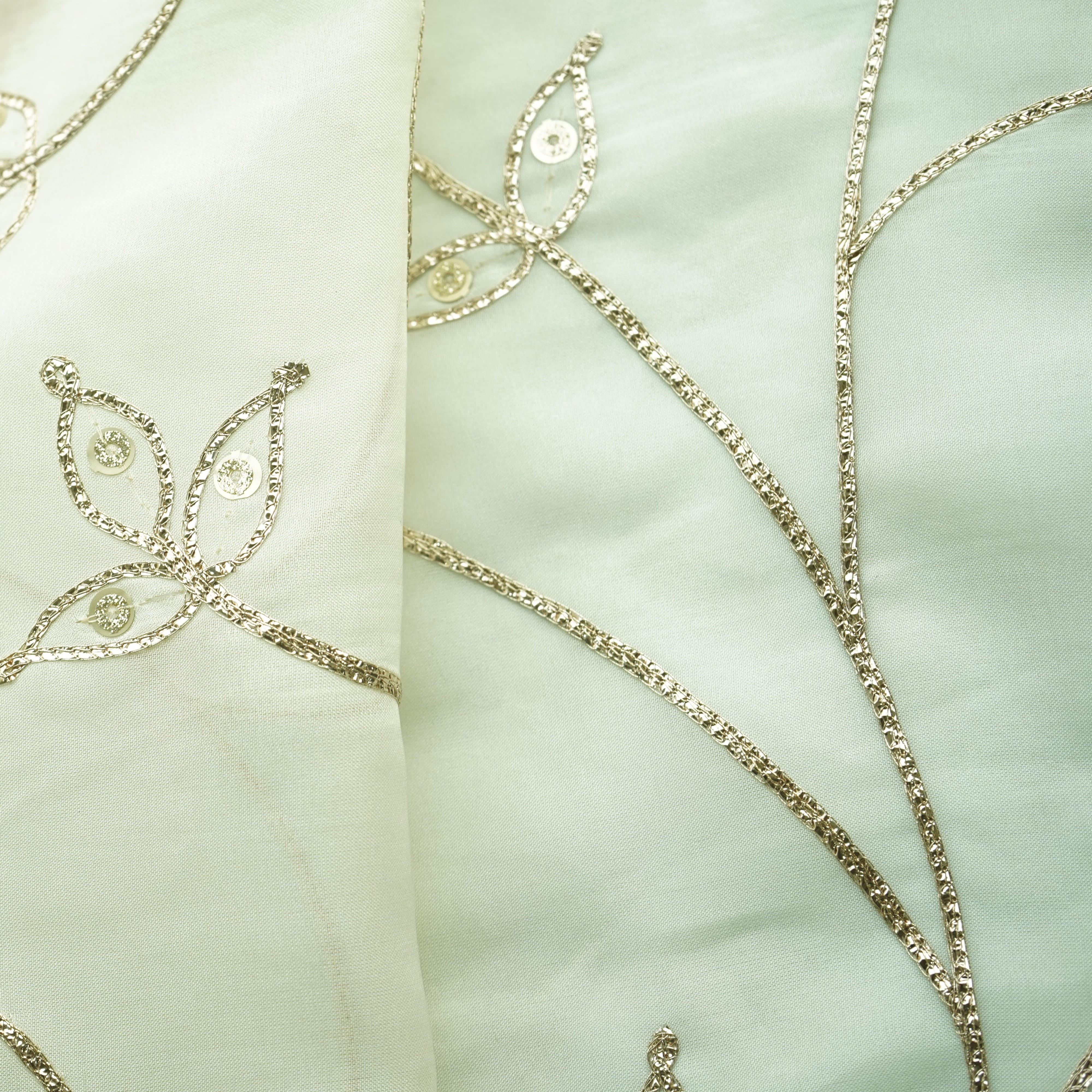 Cream Gota Embroidery Orangza Fabric