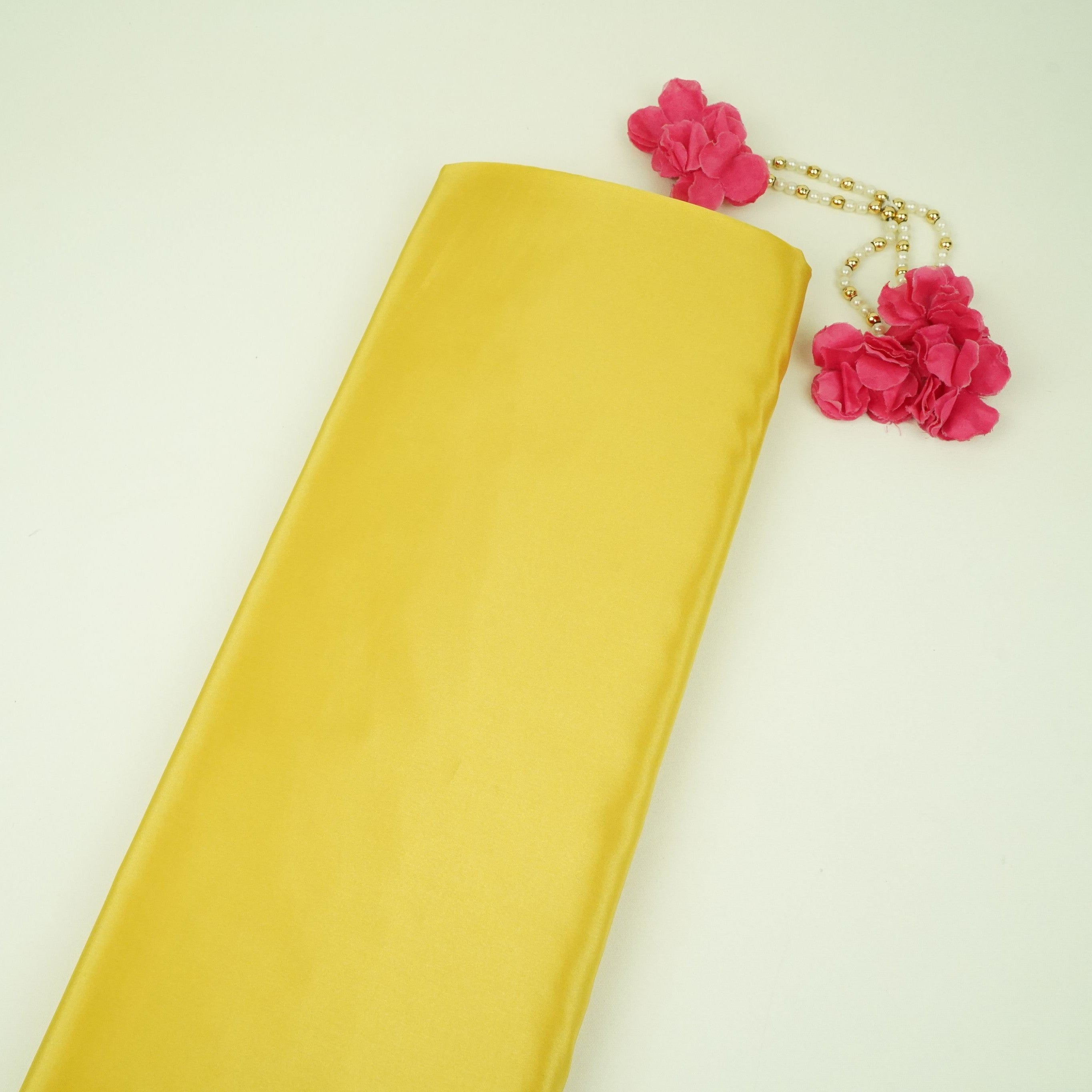 Lemon Green Solid H.O Silk Fabric MFH-23 - TradeUNO