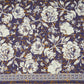 Navy Blue & White Floral Print Cotton Fabric OG-30314