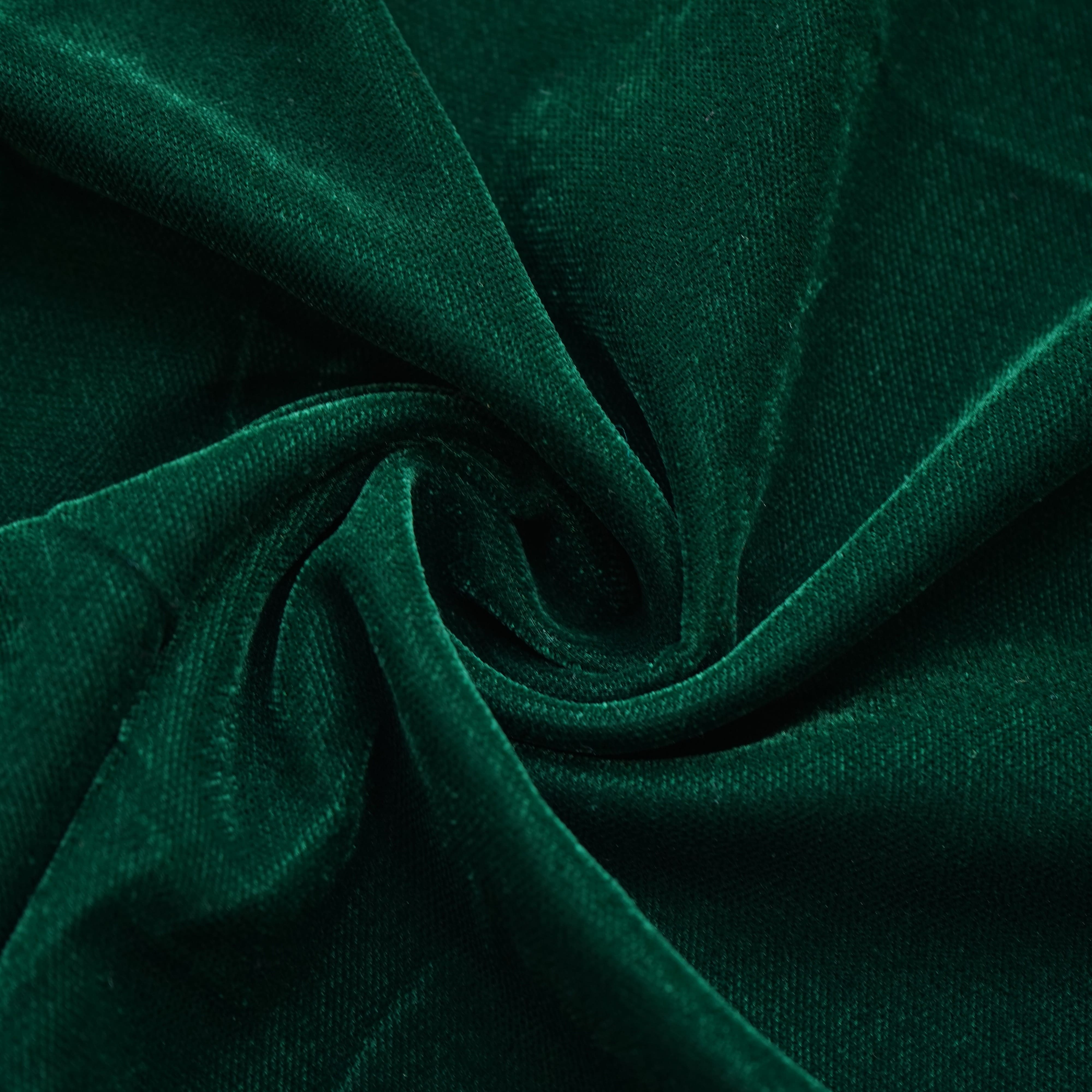 Dark Green Solid Micro Velvet 9000 Fabric