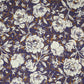 Navy Blue & White Floral Print Cotton Fabric OG-30314