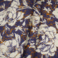 Navy Blue & White Floral Print Cotton Fabric OG-30314