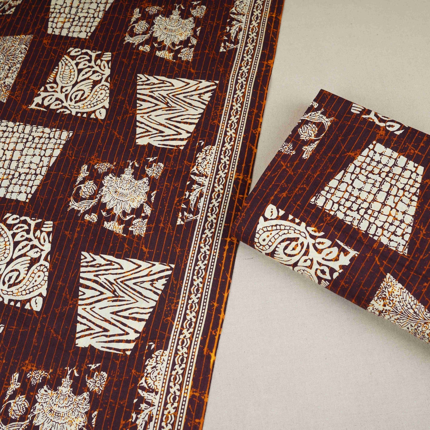 Purple & White Batik Print Cotton Fabric OG-30324