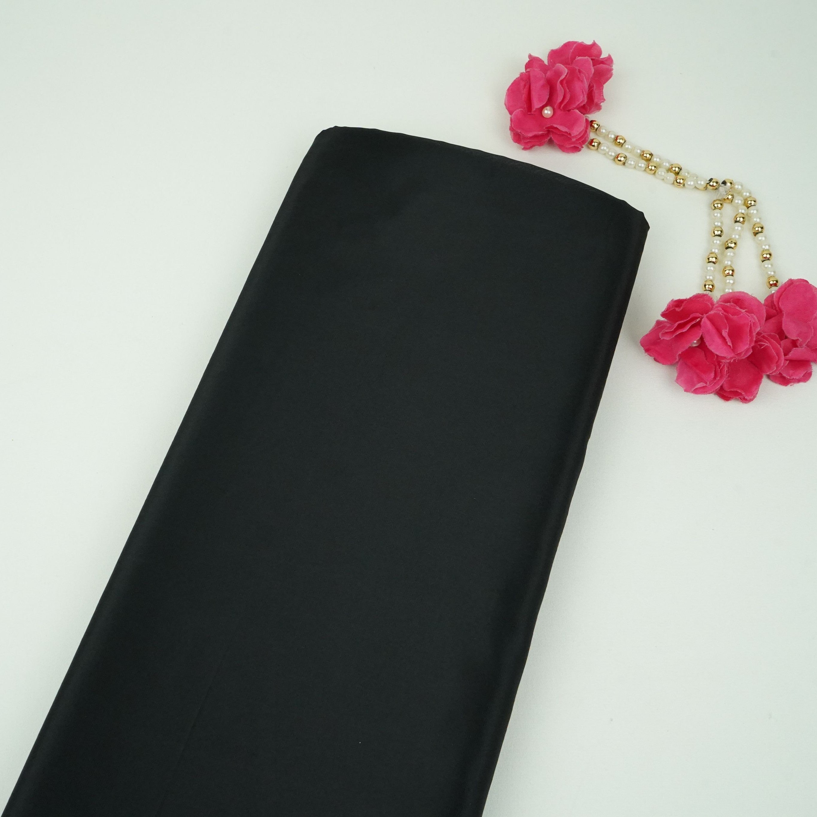 Black Solid H.O Silk Fabric MFH-03 - TradeUNO