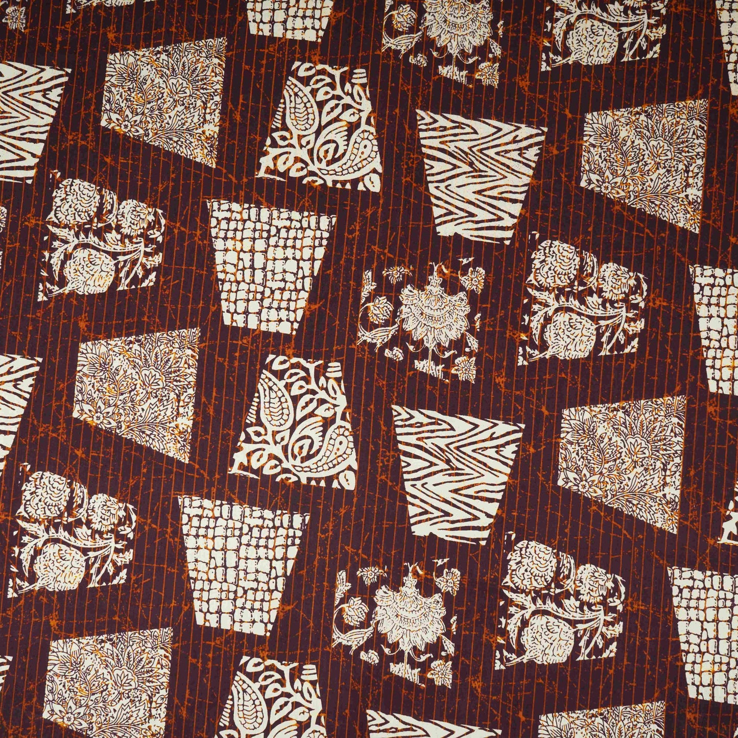 Purple & White Batik Print Cotton Fabric OG-30324