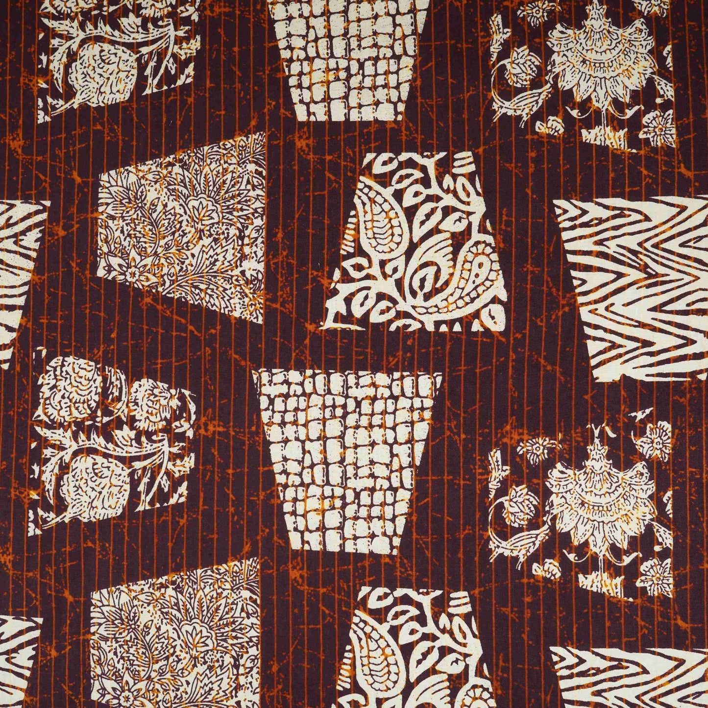 Purple & White Batik Print Cotton Fabric OG-30324