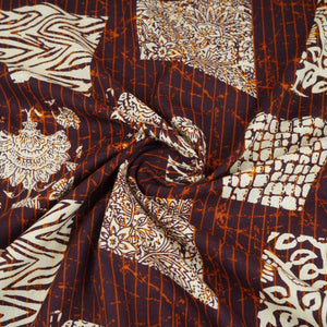 Purple & White Batik Print Cotton Fabric OG-30324 - TradeUNO