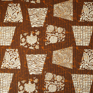 Brown & White Batik Print Cotton Fabric OG-30322 - TradeUNO