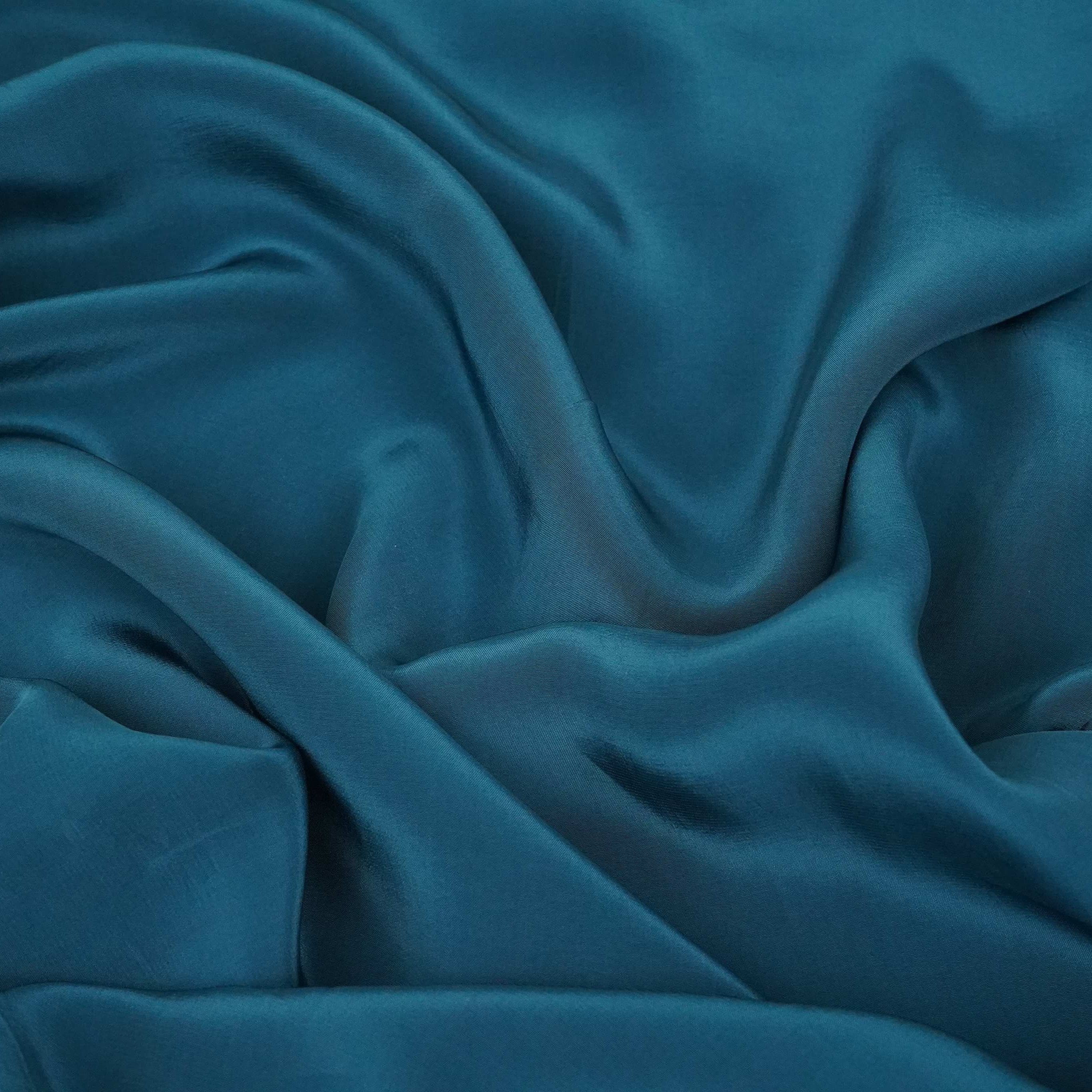 Blue Solid Natural Crepe Fabric BSN-12 - TradeUNO