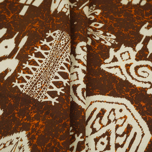 Brown & White Batik Print Cotton Fabric OG-30321 - TradeUNO